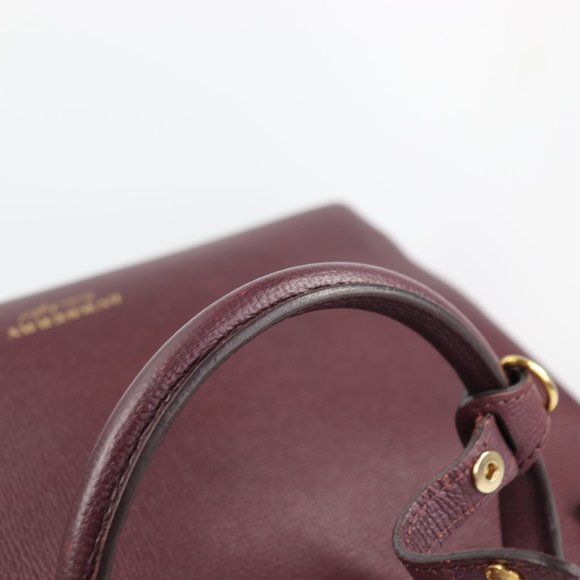 BURBERRY Grainy Calfskin House Check Medium Banner Tote Mahogany Red - Picture 11 of 16